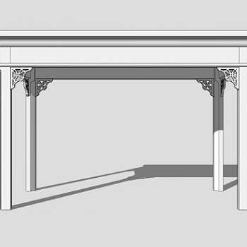 简欧白色餐边柜SU模型下载_sketchup草图大师SKP模型