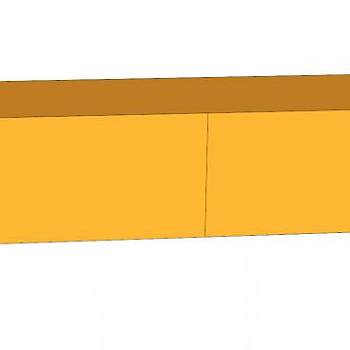 黄色简约餐边柜SU模型下载_sketchup草图大师SKP模型