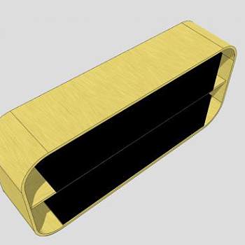 黄色餐具柜8扇门SU模型下载_sketchup草图大师SKP模型