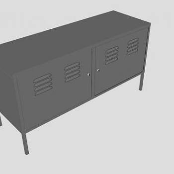 宜家灰色餐边柜SU模型下载_sketchup草图大师SKP模型