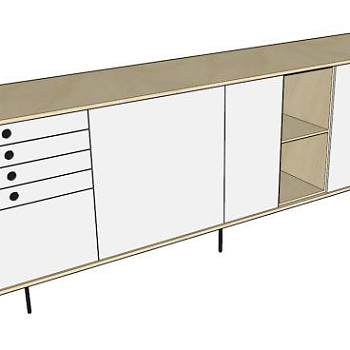 欧式餐具柜SU模型下载_sketchup草图大师SKP模型