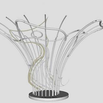 现代园林雕塑SU模型下载_sketchup草图大师SKP模型