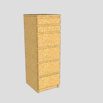 宜家放首饰的斗柜SU模型下载_sketchup草图大师SKP模型