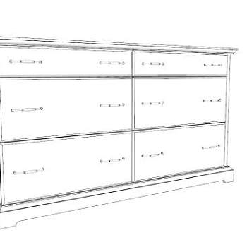 经典6个抽屉柜SU模型下载_sketchup草图大师SKP模型
