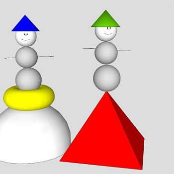 现代雪人雕塑SU模型下载_sketchup草图大师SKP模型