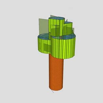 形状树玻璃雕塑SU模型下载_sketchup草图大师SKP模型