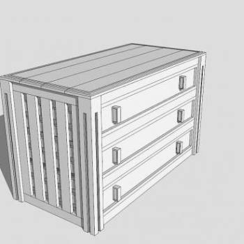 五斗橱框架SU模型下载_sketchup草图大师SKP模型