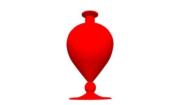红色陶瓷花瓶SU模型下载_sketchup草图大师SKP模型