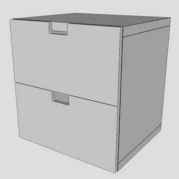 白色简约斗柜SU模型下载_sketchup草图大师SKP模型