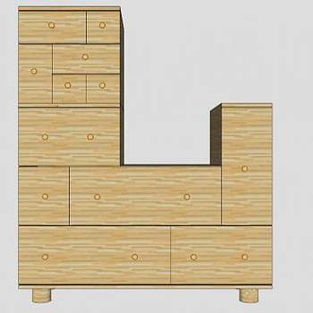 现代抽屉柜SU模型下载_sketchup草图大师SKP模型