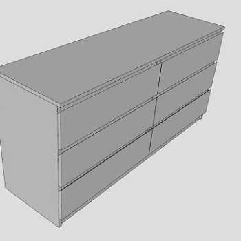 6个抽屉的柜子SU模型下载_sketchup草图大师SKP模型