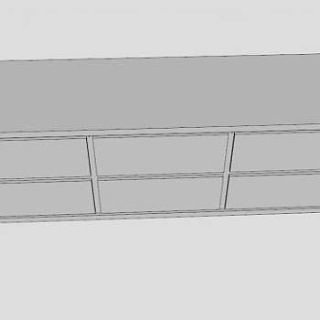 6个抽屉锥形腿五斗橱SU模型下载_sketchup草图大师SKP模型