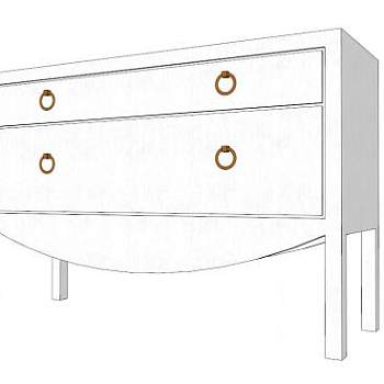 定制的白色梳妆台SU模型下载_sketchup草图大师SKP模型