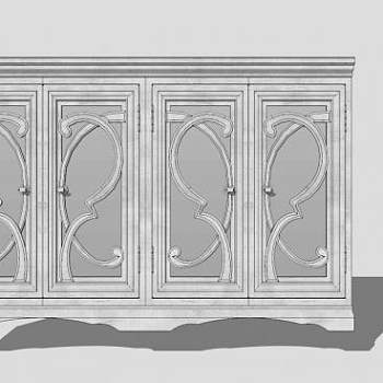 欧式高档五斗橱SU模型下载_sketchup草图大师SKP模型