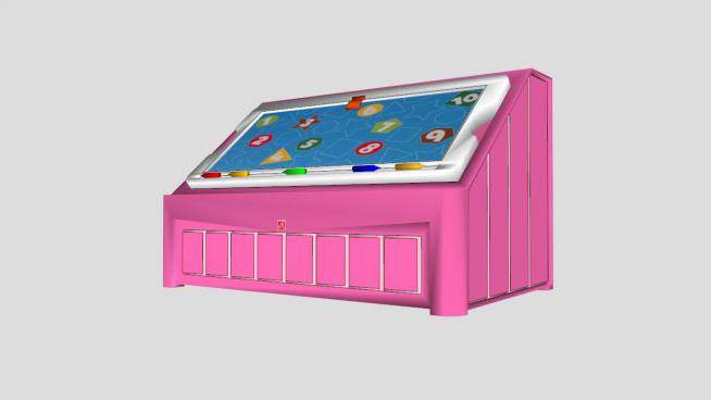 二合一玩具盒艺术粉红色盖子SU模型下载_sketchup草图大师SKP模型