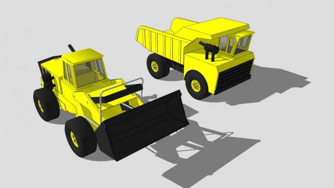 玩具卡车装载机SU模型下载_sketchup草图大师SKP模型