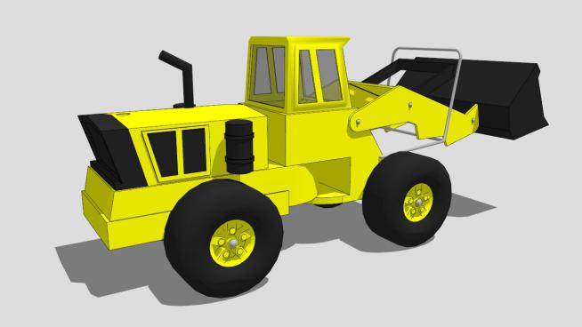 唐卡玩具黄色装载机SU模型下载_sketchup草图大师SKP模型