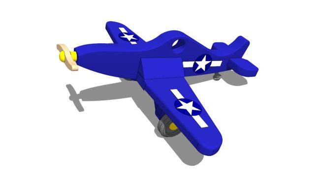 F4U海盗玩具飞机SU模型下载_sketchup草图大师SKP模型
