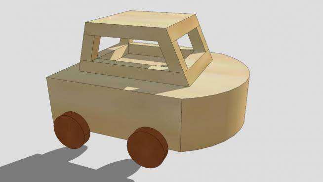儿童玩具木车SU模型下载_sketchup草图大师SKP模型