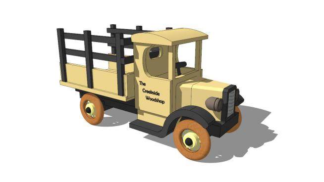 旧玩具农场卡车SU模型下载_sketchup草图大师SKP模型