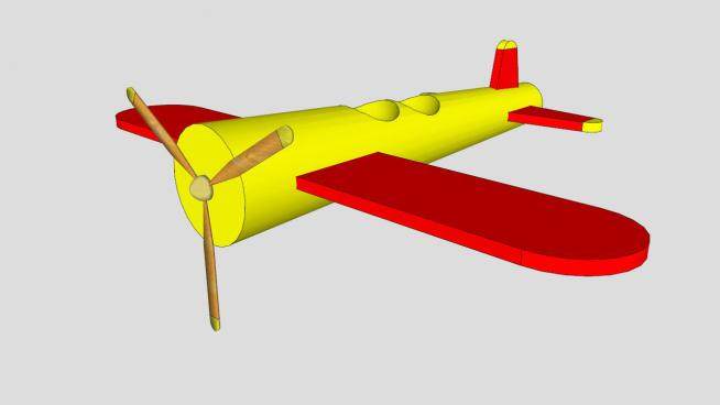 儿童玩具飞机SU模型下载_sketchup草图大师SKP模型