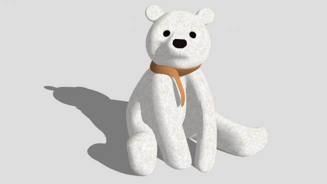 白色玩具熊SU模型下载_sketchup草图大师SKP模型