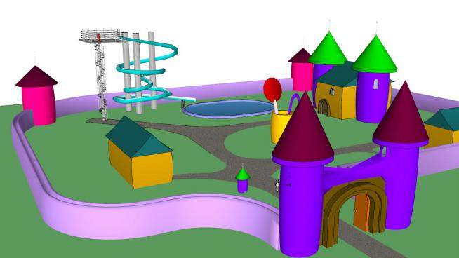 儿童玩具城堡SU模型下载_sketchup草图大师SKP模型