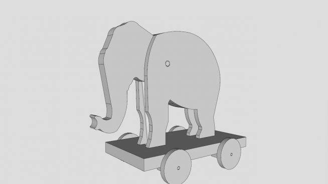 大象拉玩具SU模型下载_sketchup草图大师SKP模型