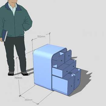 现代抽屉五斗橱SU模型下载_sketchup草图大师SKP模型