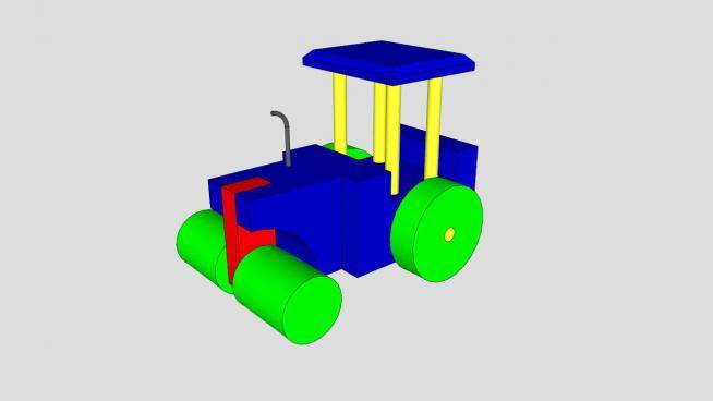 蒸汽压路机玩具SU模型下载_sketchup草图大师SKP模型