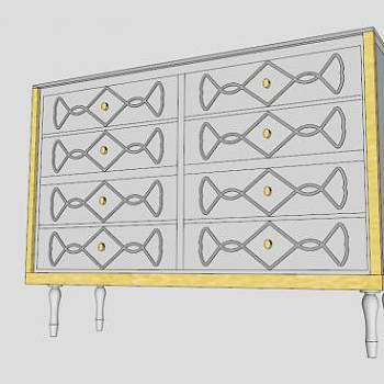 高档欧式抽屉柜SU模型下载_sketchup草图大师SKP模型