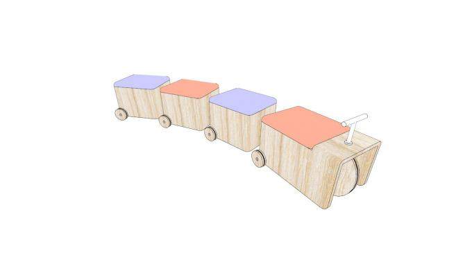 玩具木质火车SU模型下载_sketchup草图大师SKP模型