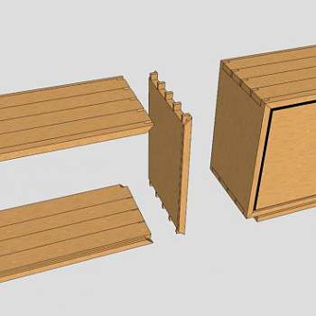 棕色木质五斗橱SU模型下载_sketchup草图大师SKP模型