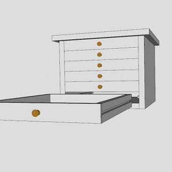 小五斗橱SU模型下载_sketchup草图大师SKP模型