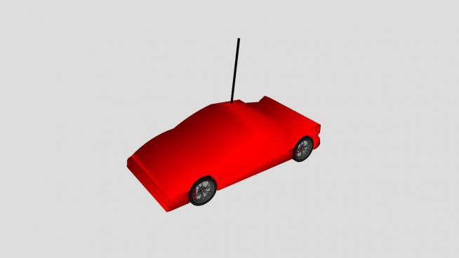 玩具车红色汽车SU模型下载_sketchup草图大师SKP模型