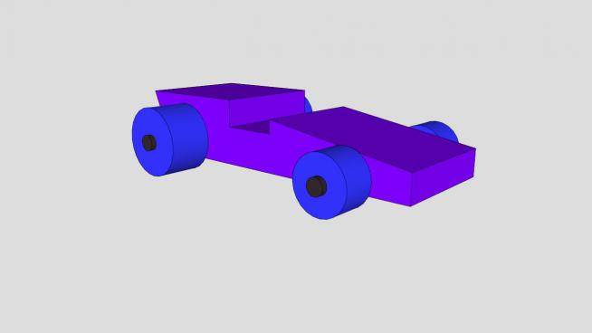 紫色玩具车SU模型下载_sketchup草图大师SKP模型