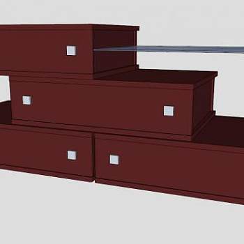 红木特色抽屉柜SU模型下载_sketchup草图大师SKP模型