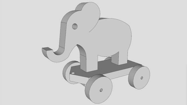 现代大象玩具SU模型下载_sketchup草图大师SKP模型