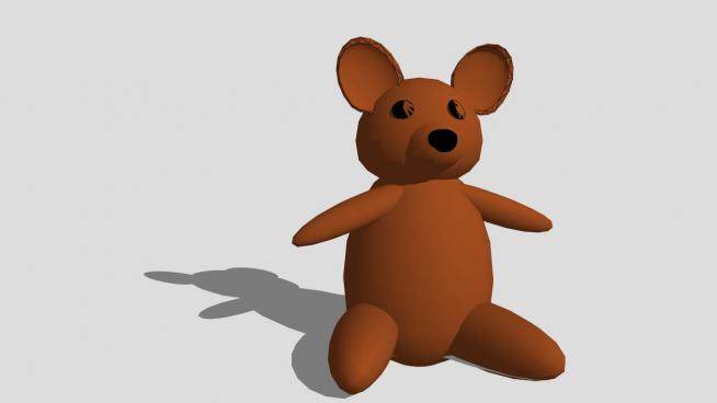 泰迪熊玩具SU模型下载_sketchup草图大师SKP模型
