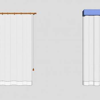 挂卷帘窗帘SU模型下载_sketchup草图大师SKP模型