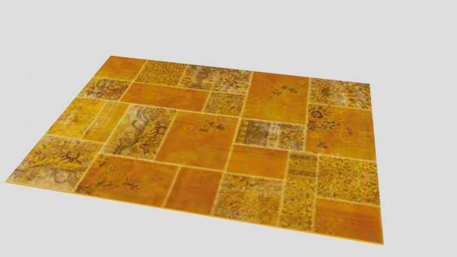 橙黄色混纺地毯SU模型下载_sketchup草图大师SKP模型