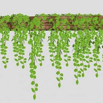 墙上绿色种植SU模型下载_sketchup草图大师SKP模型