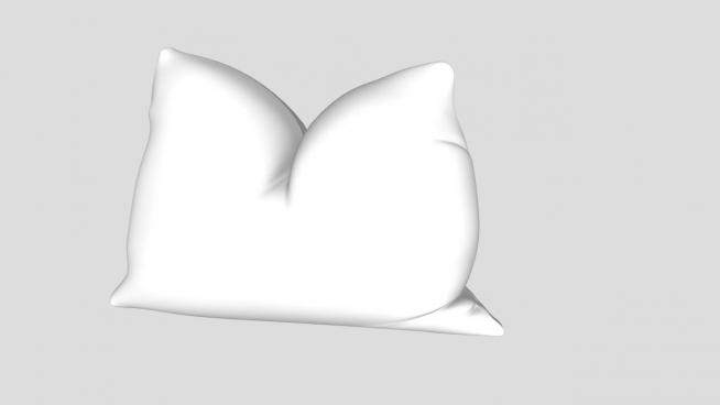 现代白色枕头SU模型下载_sketchup草图大师SKP模型