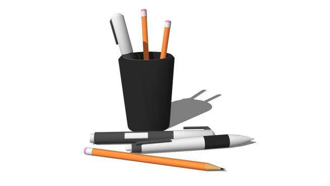 笔筒铅笔SU模型下载_sketchup草图大师SKP模型