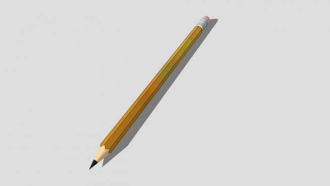 办公文具铅笔SU模型下载_sketchup草图大师SKP模型