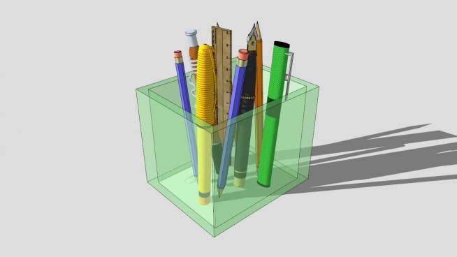 玻璃桌面工具整理器SU模型下载_sketchup草图大师SKP模型