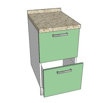 现代厨房绿色柜子SU模型下载_sketchup草图大师SKP模型