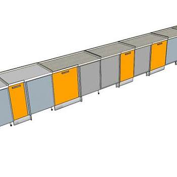 三聚氰胺板材橱柜SU模型下载_sketchup草图大师SKP模型