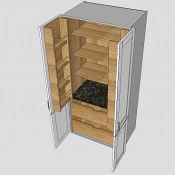 厨房食品柜橱柜SU模型下载_sketchup草图大师SKP模型