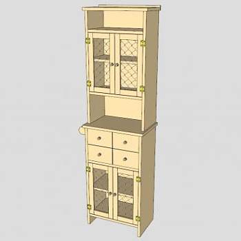 乡村小橱橱柜SU模型下载_sketchup草图大师SKP模型